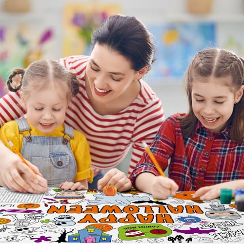 SPERINGEEN Halloween Decorations, Halloween Crafts for Kids - Coloring Tablecloth, Games, Poster, Activities, Gifts, Banner, Party Favors for Family or Classroom Party Decorations - Image 4