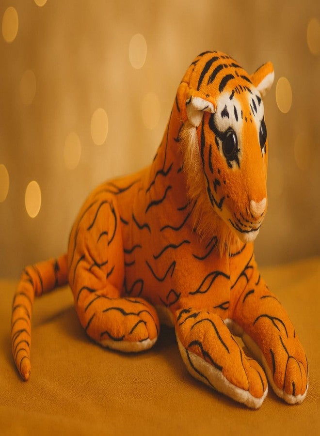 SARO Plush Tiger Stuffed Animal, Orange with Black Stripes, Soft Toy-32cm - Image 1