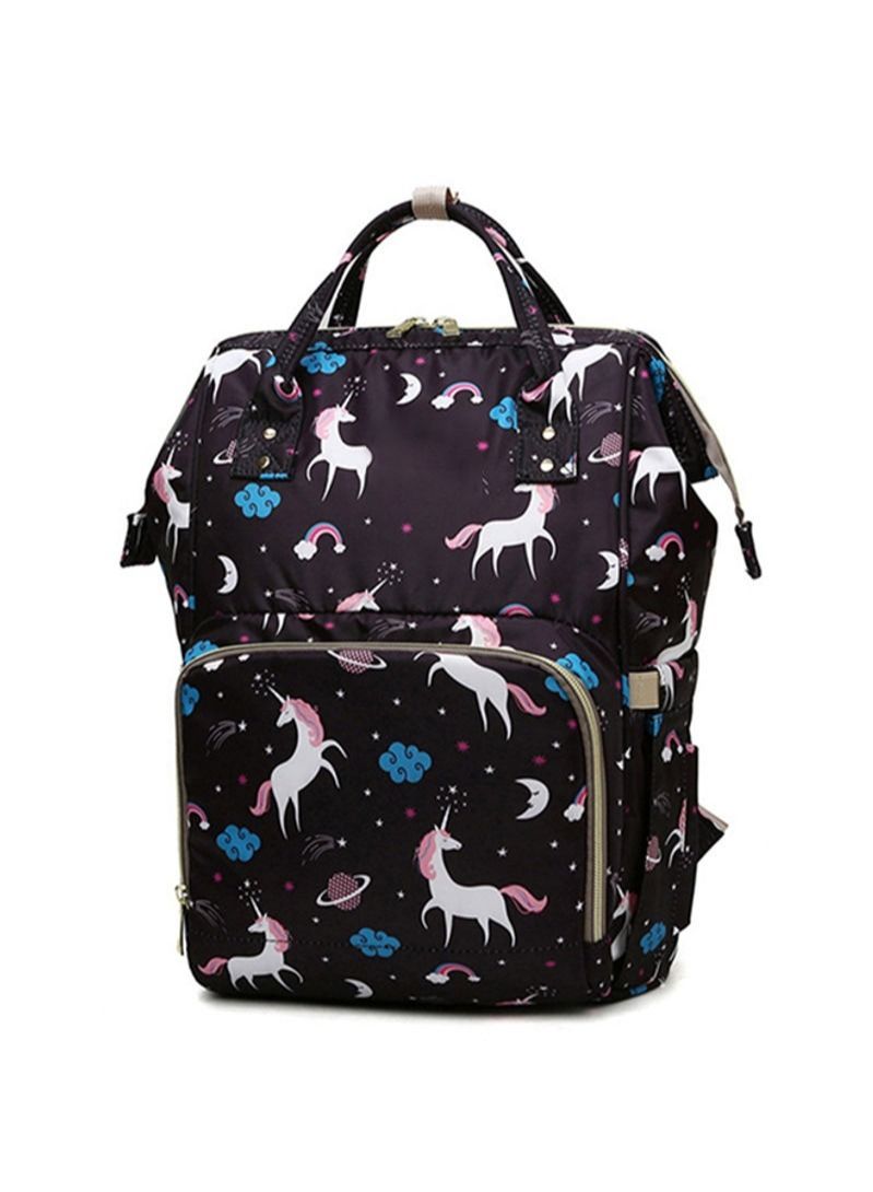 Buna Diaper Bag Backpack Double Shoulder Mummy Bag Multilayer Large Capacity Waterproof Multifunctional Durable With Mobile Phone Pocket - Black - Image 3
