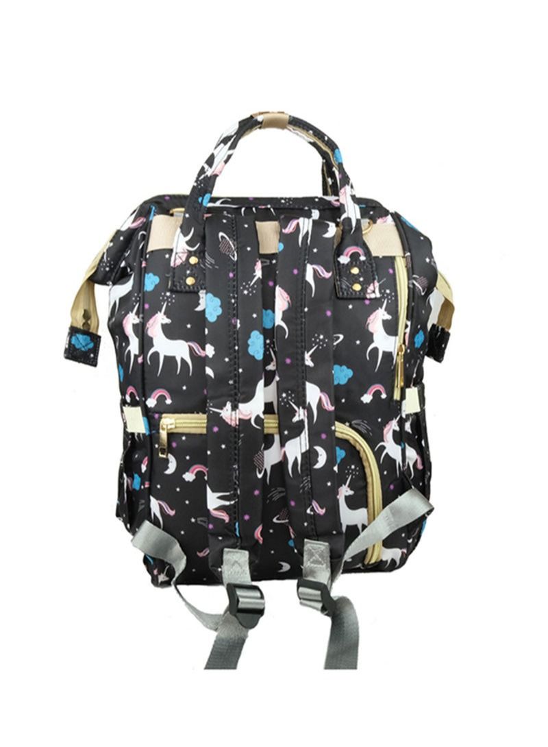 Buna Diaper Bag Backpack Double Shoulder Mummy Bag Multilayer Large Capacity Waterproof Multifunctional Durable With Mobile Phone Pocket - Black - Image 5