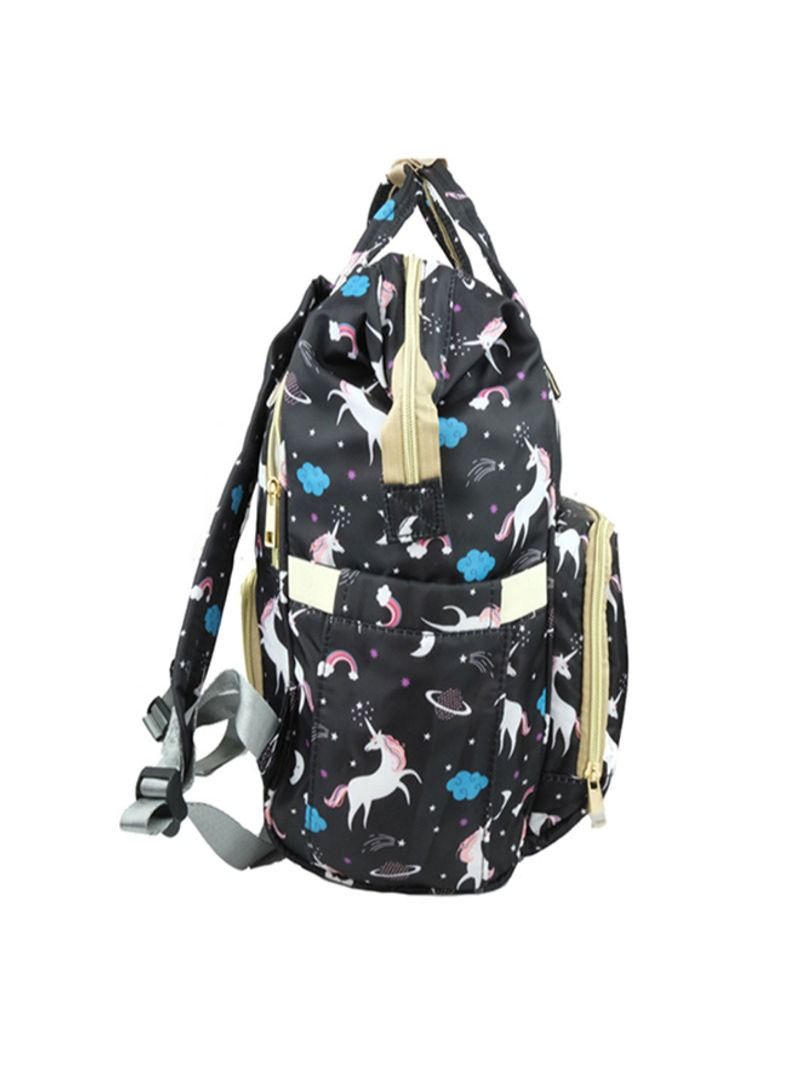 Buna Diaper Bag Backpack Double Shoulder Mummy Bag Multilayer Large Capacity Waterproof Multifunctional Durable With Mobile Phone Pocket - Black - Image 2