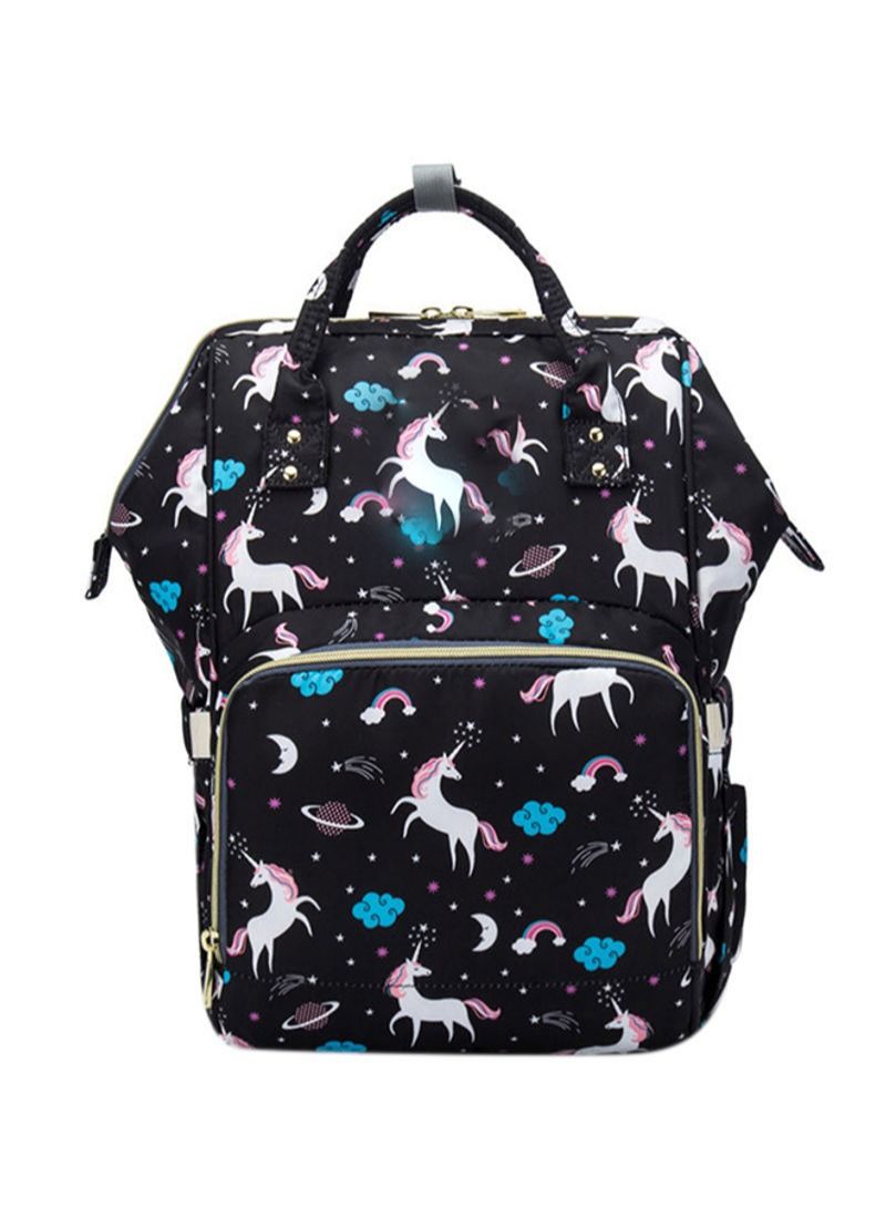 Buna Diaper Bag Backpack Double Shoulder Mummy Bag Multilayer Large Capacity Waterproof Multifunctional Durable With Mobile Phone Pocket - Black - Image 1