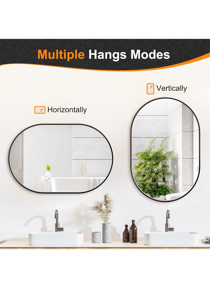 Sharpdo Wall Mounted Bathroom Mirror Thickened Aluminum Frame 40x60CM Sleek Design Perfect for Home Decor Modern and Functional Mirror for Space Saving Durable and Lightweight Easy to Install Bathroom Essential Mirror