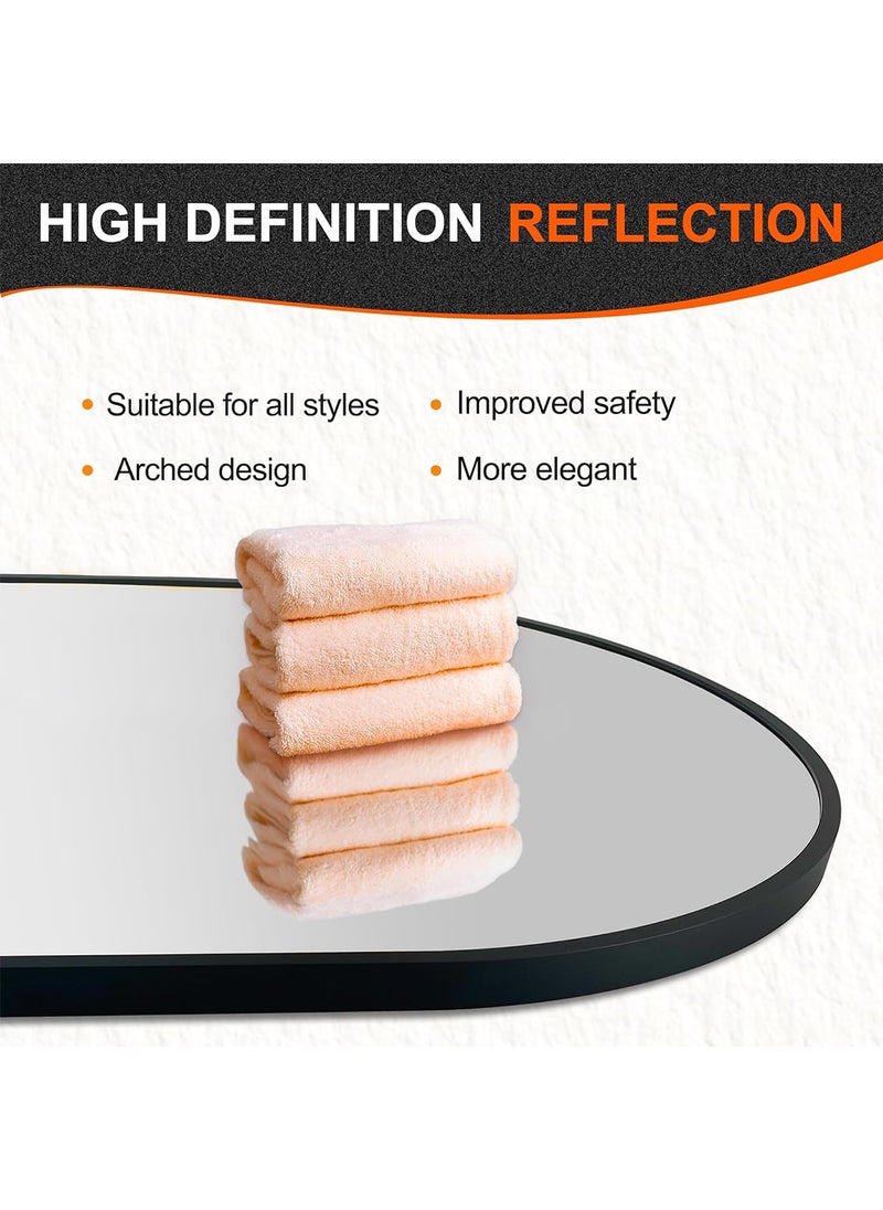 Sharpdo Wall Mounted Bathroom Mirror Thickened Aluminum Frame 40x60CM Sleek Design Perfect for Home Decor Modern and Functional Mirror for Space Saving Durable and Lightweight Easy to Install Bathroom Essential Mirror
