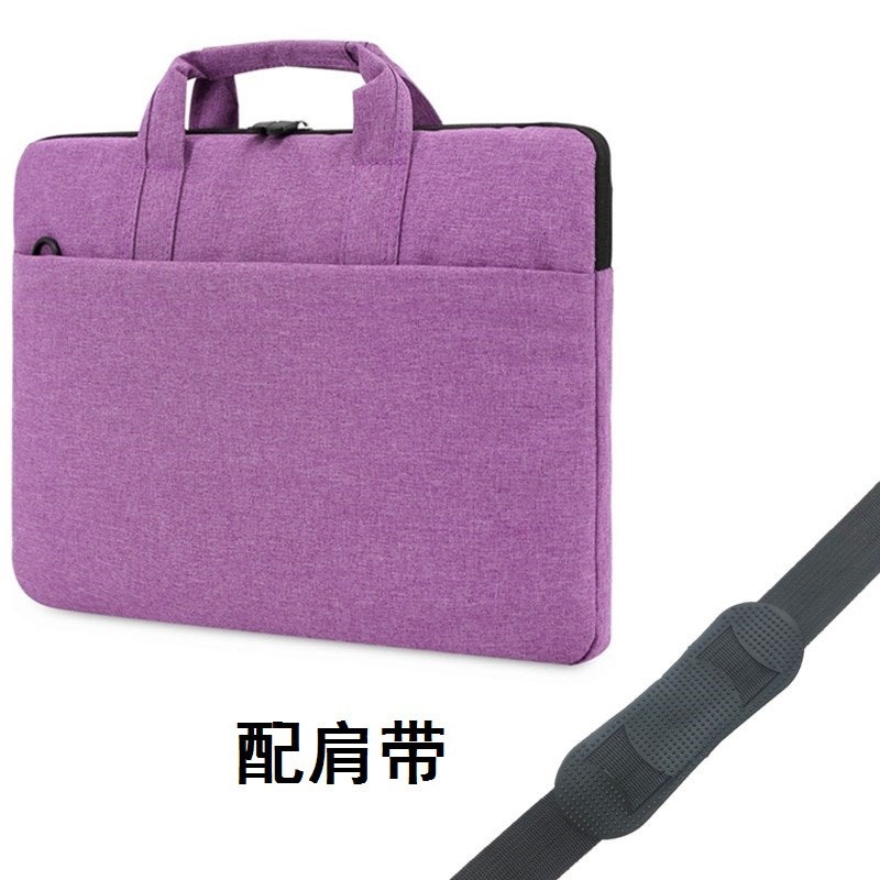 New Crossbody Bag Thin Macbook 13 "Casual Handbag Color Fleece Shoulder Laptop Bag Purple 