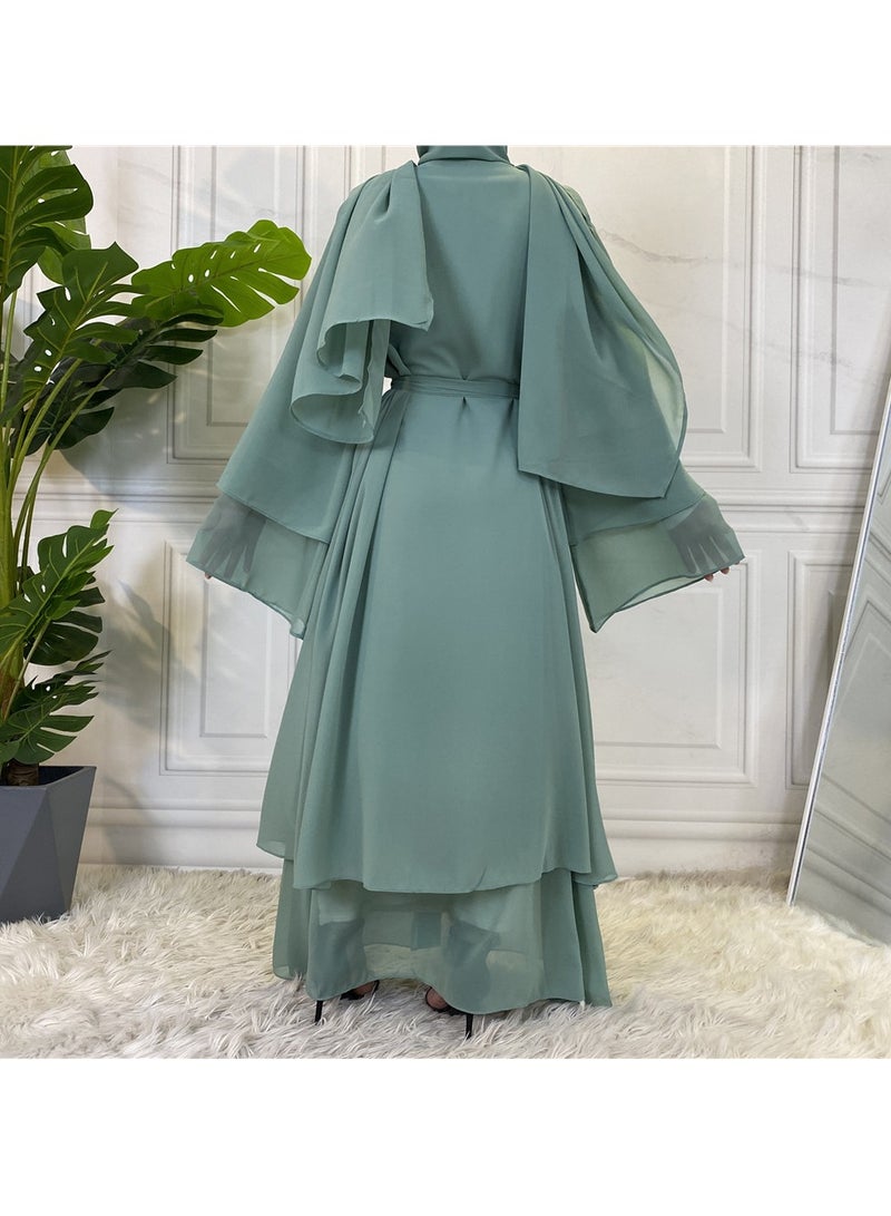 Loquat Women Abaya Comfortable Muslim Dress Solid Loose Fit Long Cardigan Hijab Durable And Breathable Robe Open Front Kaftan Maxi Dress For Women Teens  - Image 2