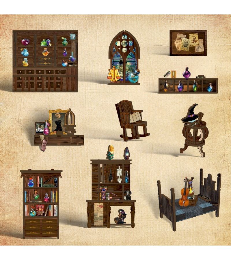 Magic Potion House Pop Up Book Kit 3D Miniature Book Nook Model 9.06 Inch - Image 3