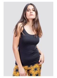 Mesery Mesery Bundle Of Three Cotton Stretch Plain Spaghetti Tops-BLack  - Image 4
