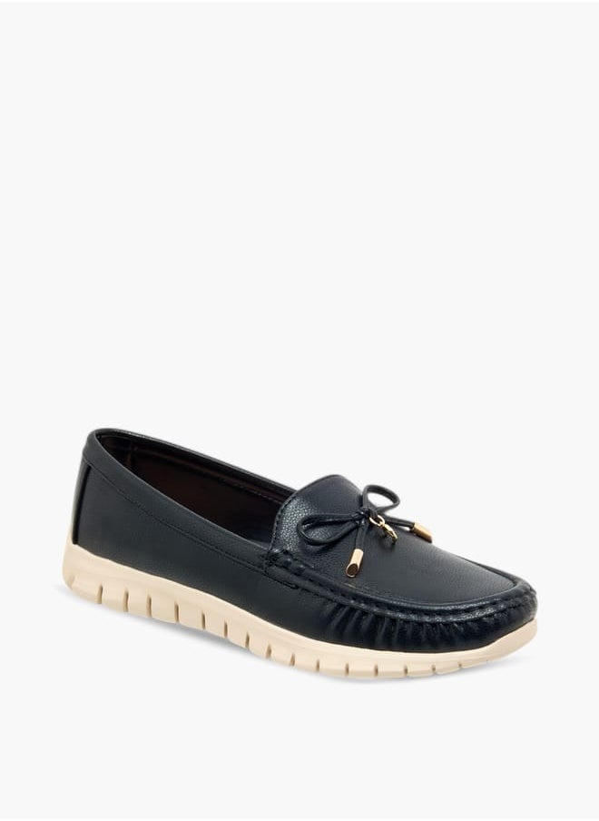Le Confort Women Textured Slip-On Loafers with Bow Applique  - Image 2