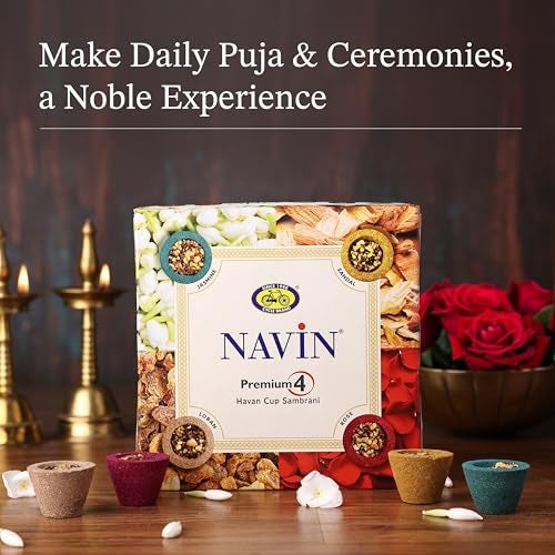Cycle Pure Navin Premium 4-in-1 Havan Sambrani Cups | Natural & Traditional Aromatic Experience | Pack of 3 (Jasmine, Sandal, Rose, Loban) - Image 3