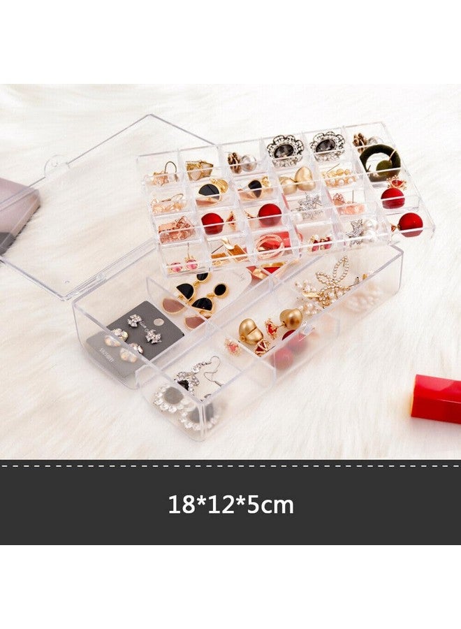 Golden Bird Golden bird 30 Grid 2 Layer Jewellery Organiser Transparent Storage Box With Removable Dividers Jewelry Box Organizer Storage Container (Clear) - Image 3