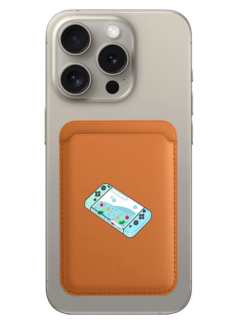 Theodor - Magnetic Wallet, Compatible with MagSafe Wallet, for iPhone Wallet, for iPhone 16/15/14/13/12 Series, Not for iPhone 13/12 mini, 3 Card Holder, Vegan Leather, Brown - Console - Image 1