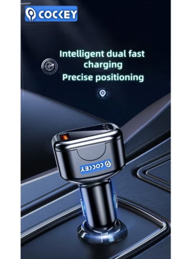 COCKEY vehicle GPS positioning fast charger. Dual-port fast charging (USB+Type-C) plug-and-play vehicle tracking and on-board charging positioning dual-in-one device, suitable for car charging - Image 3
