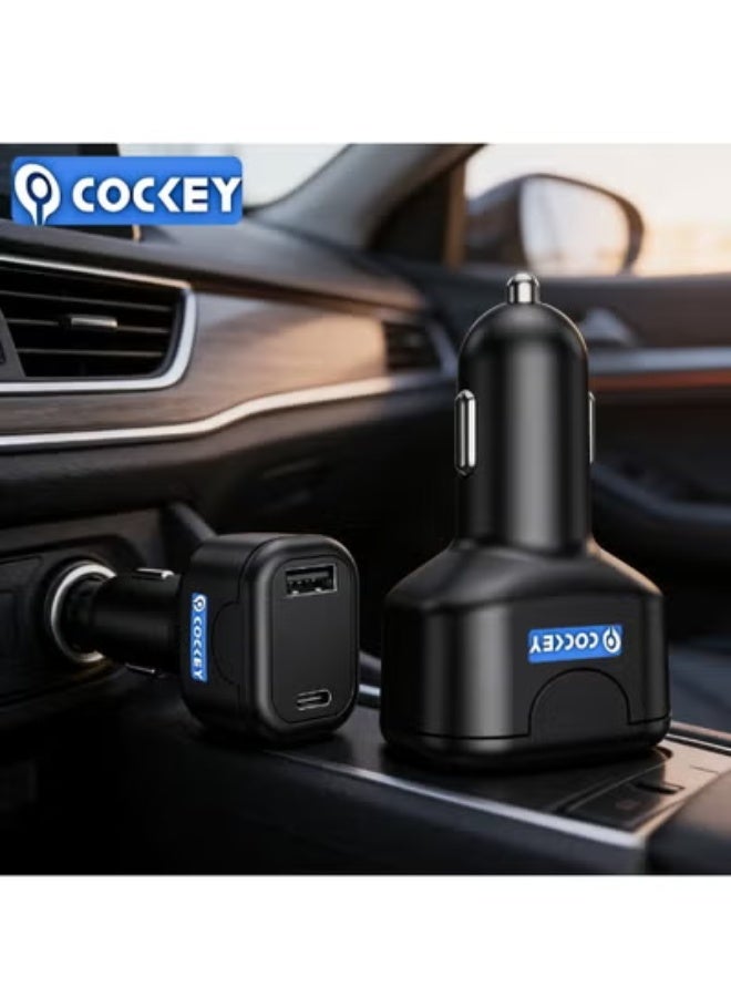 COCKEY vehicle GPS positioning fast charger. Dual-port fast charging (USB+Type-C) plug-and-play vehicle tracking and on-board charging positioning dual-in-one device, suitable for car charging - Image 2