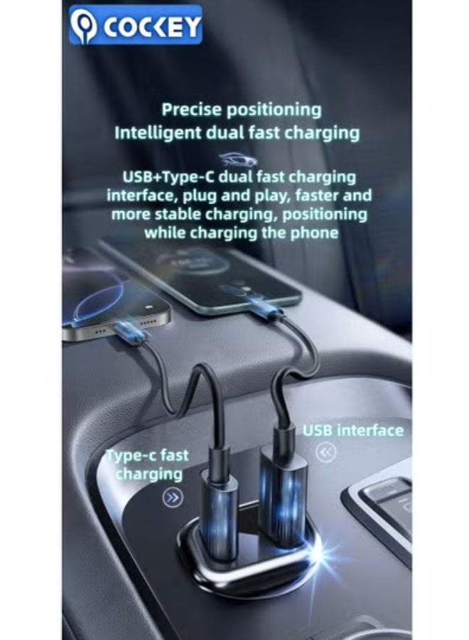 COCKEY vehicle GPS positioning fast charger. Dual-port fast charging (USB+Type-C) plug-and-play vehicle tracking and on-board charging positioning dual-in-one device, suitable for car charging - Image 4