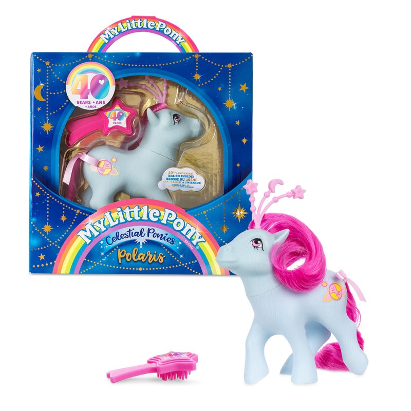 Basic Fun My Little Pony Classics - Celestial Ponies - Polaris - Retro 4" Collectible Play Figure, Great for Kids, Toddlers, Adults, Girls and Boys Ages 3+ - Image 1