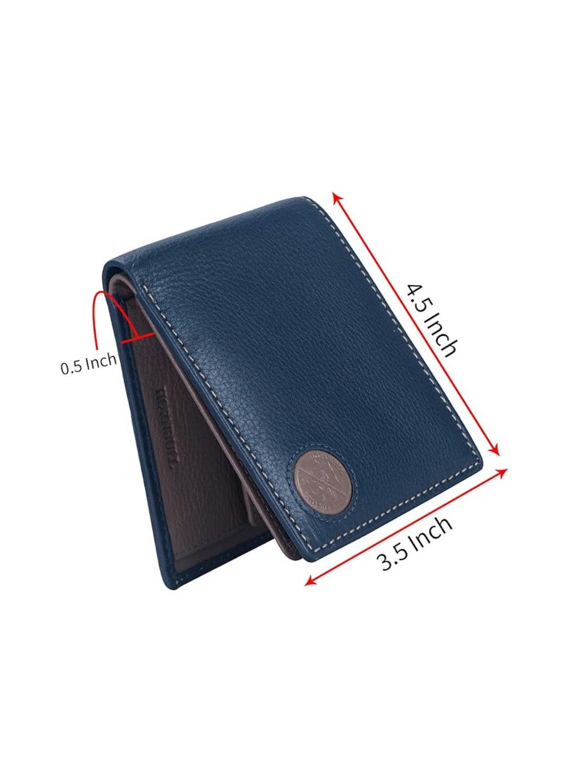 HORNBULL HORNBULL Billy Navy-Mud Leather Wallet for Men | Soft and Stylist Mens Wallet with RFID Blocking | Premium Gift for Men  - Image 2