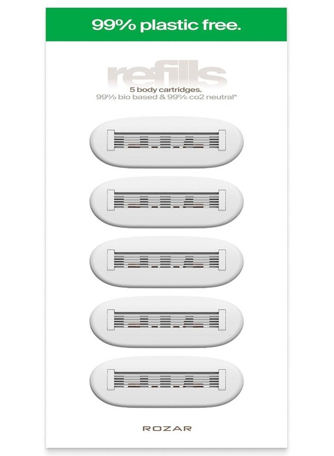 Razeco5 Plastic-Free Cartridges – 5 Plastic-Free Cartridges, 5 Blades – Plastic-Free Shaving for a Zero-Waste Routine (Body - Image 1