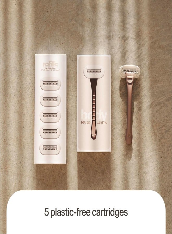 Razeco5 Plastic-Free Cartridges – 5 Plastic-Free Cartridges, 5 Blades – Plastic-Free Shaving for a Zero-Waste Routine (Body - Image 4
