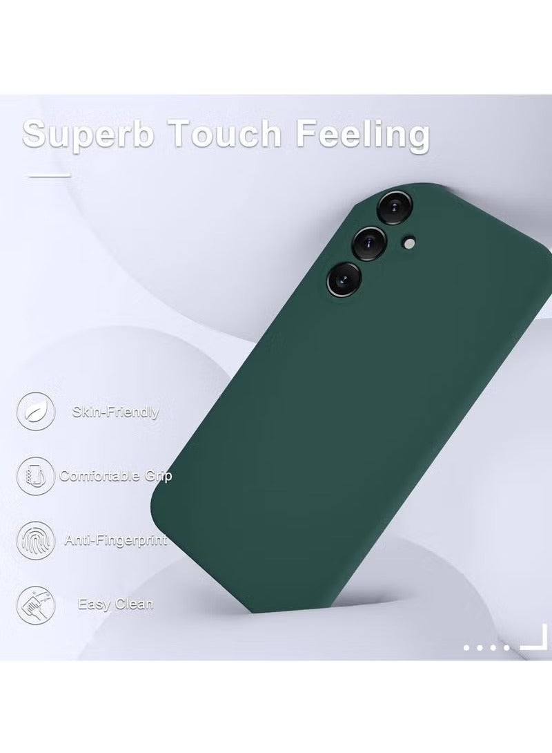 YJS Samsung Galaxy S24 Plus Case | Soft Silicone Phone Case with 1 Screen Protector | Anti-Scratch Microfiber Lining | Full Body Shockproof Slim Cover | Wireless Charging Compatible | Durable Deep Green Protective Case for Samsung Galaxy S24+ - Image 3