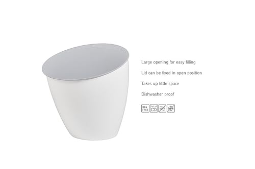 Mepal Calypso Food Waste & Scrap Bin | Compact 74oz/2200ml Container with Removable Lid | Perfect for Meal Prep | Dishwasher Safe | Nordic White | BPA Free | Made in Holland - Image 2