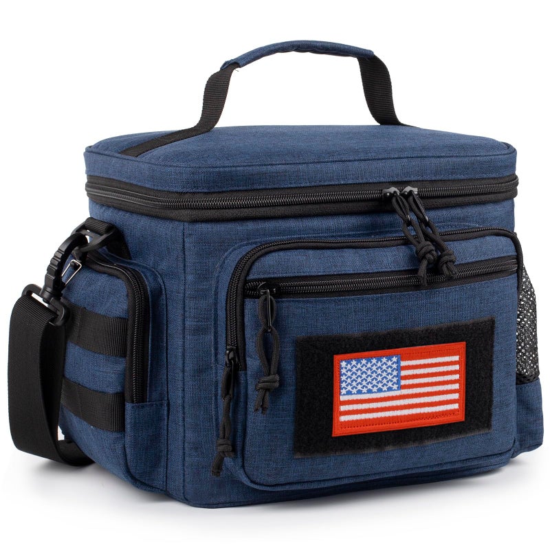 ATRIPACK Lunch Box for Men, Tactical Lunch Bag MOLLE Webbing Leakproof Insulated Lunch Cooler Women Adult Meal with Adjustable Shoulder Strap Lunch Pail (Blue) - Image 1