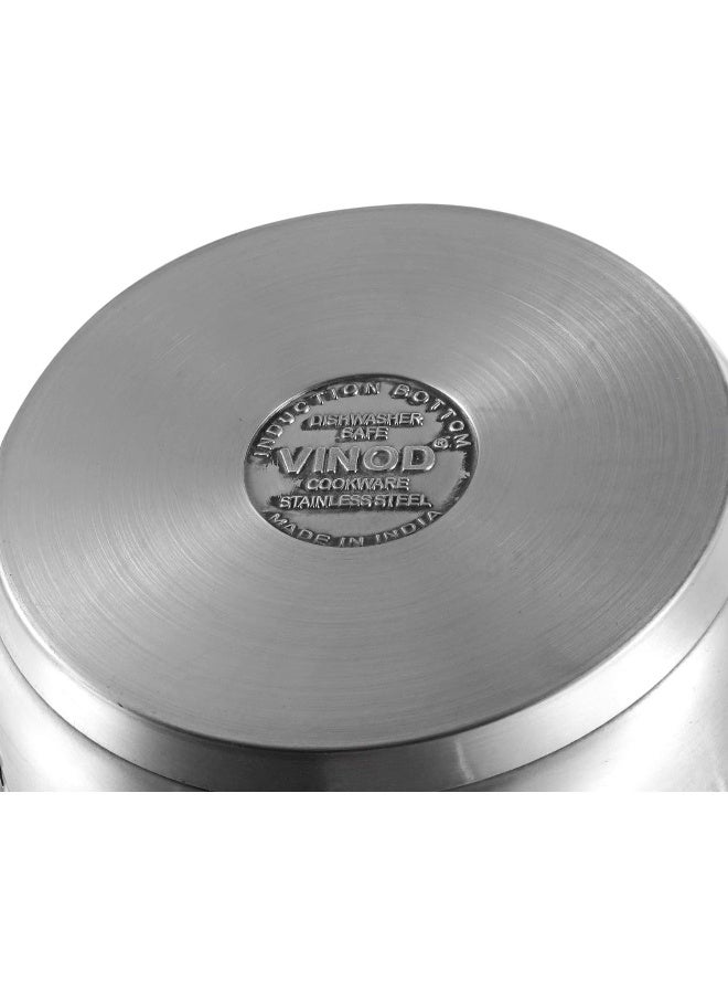 VINOD Two Tone Stainless Steel Saucepot with Glass Lid, 8.7 Litre, 28 cm | 6.2mm Thick Base SAS Bottom | Sturdy Riveted Handle | Induction Bottom | Silver - Image 4