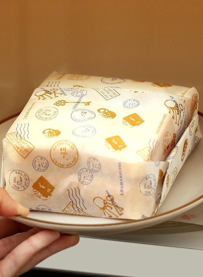 Fasola 100-Piece Bread Sandwich Burger Fries Food Grade Oil Proof Paper, Wrapping Baking Tools Gift Tissue, Cake Packaging Paper - Image 3