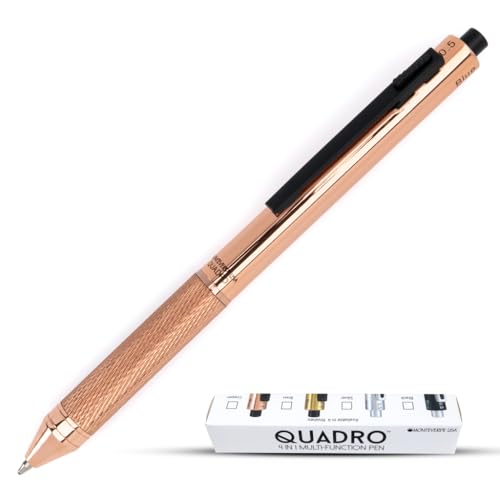 Monteverde USA Quadro 4-in-1 Multifunction Pen - Copper Finish - Multi-Color Ballpoint Refills & Pencil - Solid Brass with Knurled Grip - Portable & Refillable - Image 1