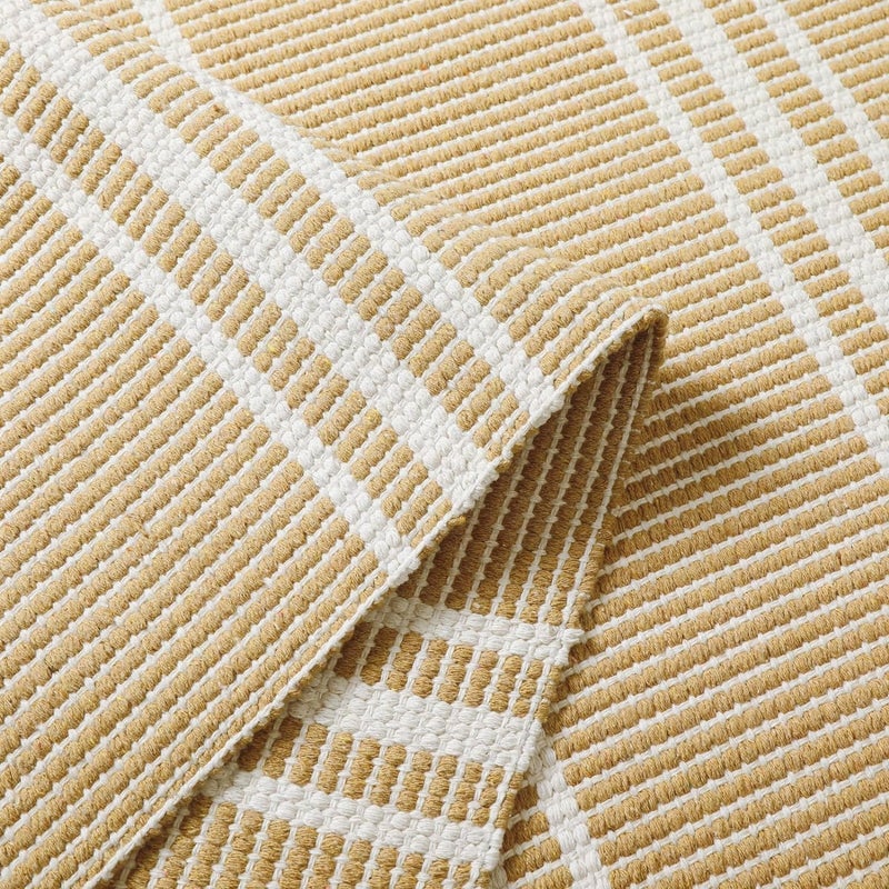 ALEF ® Handwoven Cotton Carpet Runner for Bedroom, Living Room, Kitchen, Entryway, Hostels Size- 2x5 feet Anti Slip Floor Mat - (Beige - Dot, 2x5 Feet) - Image 2