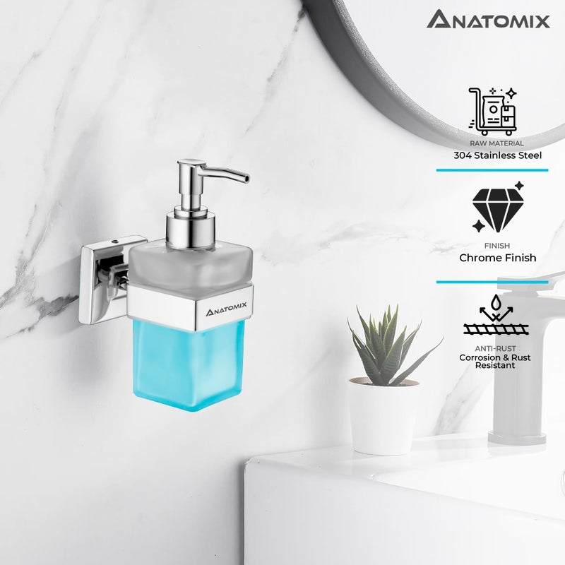 Anatomix Stainless Steel Soap Dispenser for Dishwasher Liquid Holder/Dispenser Through Pump Multi Purpose Wall Mounted for Home, Bathroom & Kitchen Sink 200Ml Pack of 2 - Image 3