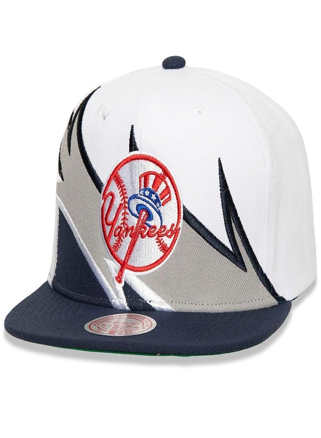 Mitchell & Ness NY New York Yankees Waverunner Snapback Cap, Adjustable Hat White Blue - Image 1