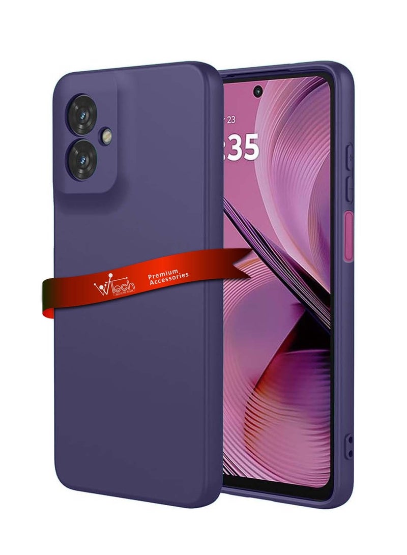 دبليو تيك موتورولا موتو G55 5G 2024 غطاء هيكل سيليكون سائل ناعم ممتاز - بنفسجي الباذنجان - Image 1