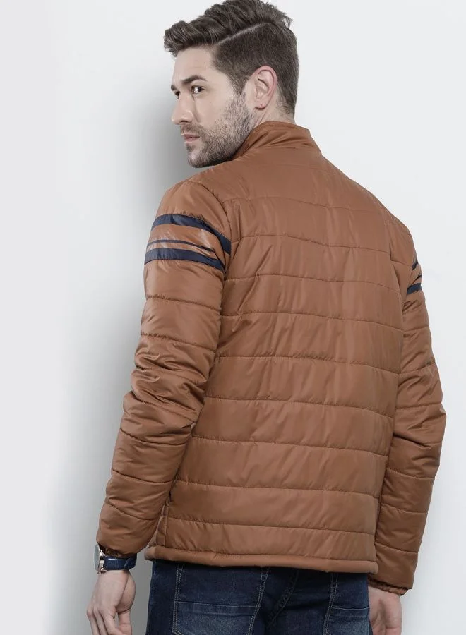 ذا انديان كراج كو The Indian Garage Co Men Slim Fit Colour Blocked High Neck Long Sleeves Jacket