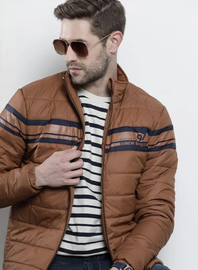 ذا انديان كراج كو The Indian Garage Co Men Slim Fit Colour Blocked High Neck Long Sleeves Jacket