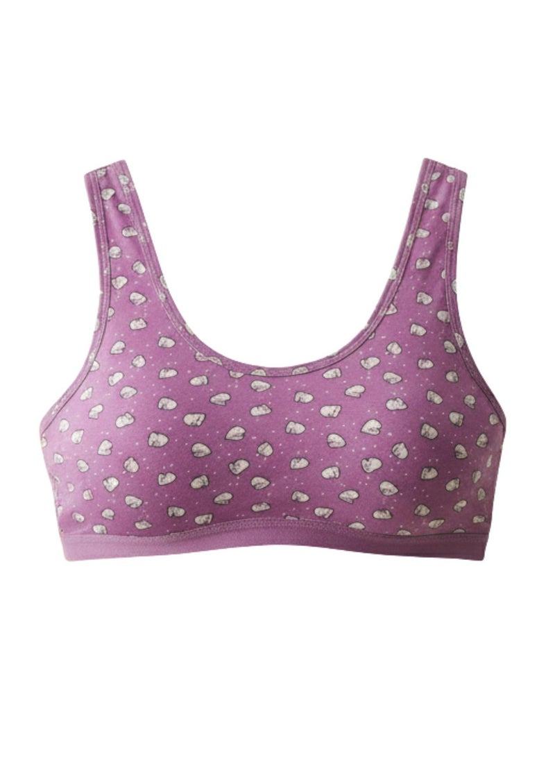 كارما باك يحتوي علي 3 قطع سوفت برا مطبوع مبطن قطن بناتي - Image 4