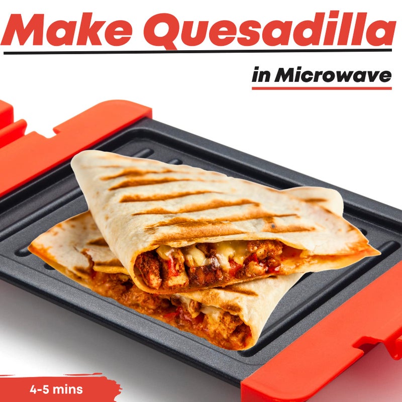 Maconee Microwave Sandwich maker | Microwave Grill Cheese Maker | Microwave Crisper Toaster Cookware | Panini Press | Cooking Fast and Dishwasher Safe Orange - Image 4