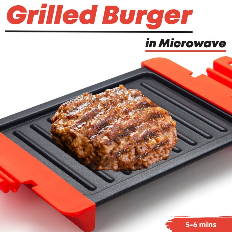Maconee Microwave Sandwich maker | Microwave Grill Cheese Maker | Microwave Crisper Toaster Cookware | Panini Press | Cooking Fast and Dishwasher Safe Orange - Image 3