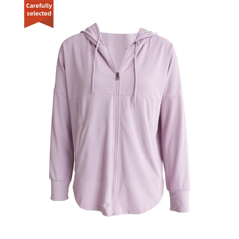 Ningbo Durable Sun-Proof Yoga Hoodie for Women pink purple  - Image 1