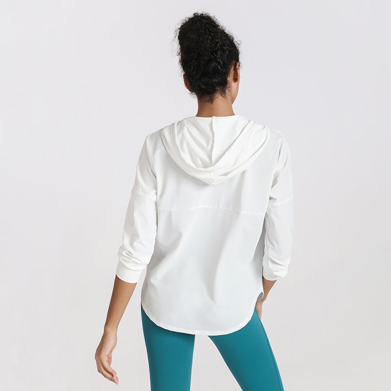 Ningbo Durable Sun-Proof Yoga Hoodie for Women pink purple  - Image 5