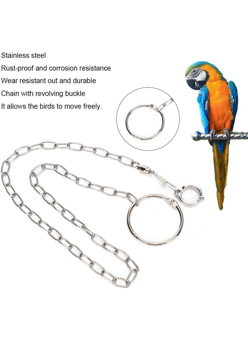 Rehomy Rehomy Parrot Foot Chain Stainless Steel Antibite Flying Training Anklet Ring Bird Harness for Parrots Macaw African Greys Parakeet Cockatoo Cockatiel Conure Lovebird  - Image 2