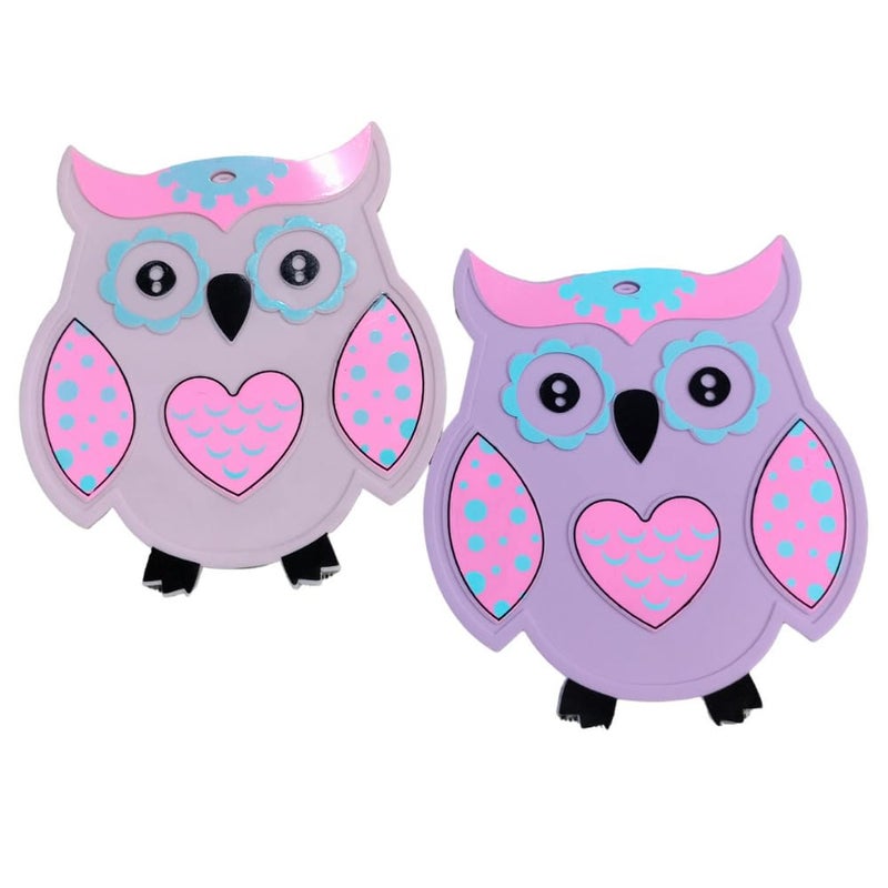 TLISMI Silicone Owl Shaped Trivet Mat Set of 2| Trivets for Pots & Hot Dish| Soft Non-Slip Silicone Mat for Kitchen Counter| Flexible Multipurpose Silicone Hot Pad| Colorful Cartoon Coaster Trivet Mat - Image 1