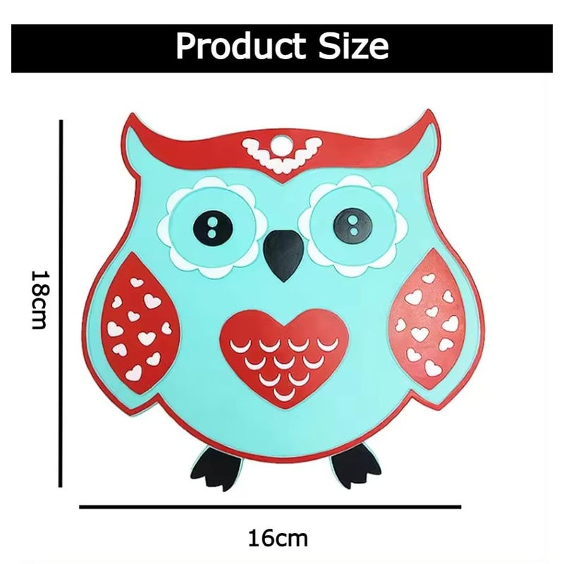 TLISMI Silicone Owl Shaped Trivet Mat Set of 2| Trivets for Pots & Hot Dish| Soft Non-Slip Silicone Mat for Kitchen Counter| Flexible Multipurpose Silicone Hot Pad| Colorful Cartoon Coaster Trivet Mat - Image 3