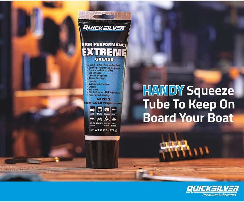 Quicksilver High Performance Multi-Purpose Extreme NLGI 2 Marine Grease - 8 Oz. Tube - Image 2
