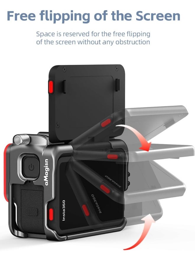 Generic - Metal Frame Iron Case with Silicone Lens Cover Insta360 ACE PRO Camera Screen Protector, Camera Accessory Kit, Tempered Glass Cover - Image 1