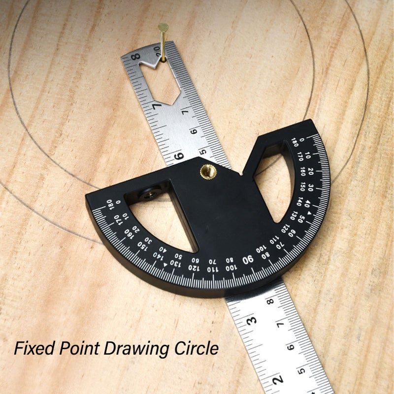 Angle Protractor Carpentry Angle Ruler for Woodworking Edge Measurement and Scribing 12in - Image 2
