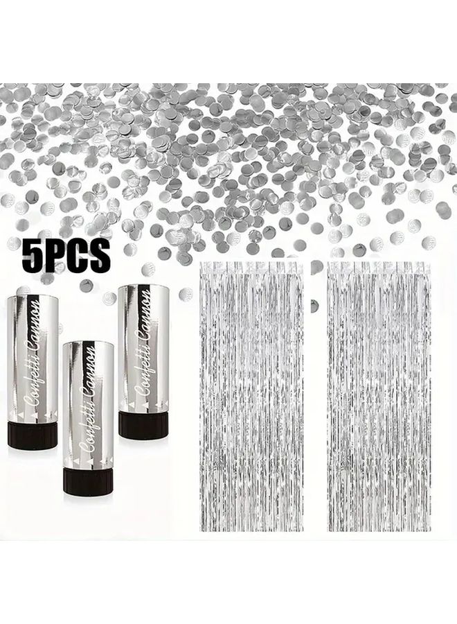 5 Pcs Set Metallic Streamer And Confetti Cannon With 3 Confetti Cannons And 2 Golden Streamers Non Pressure Spring For Easy Use For Birthday Anniversaries Weddings Gender Reveal Party Decorations - Image 3