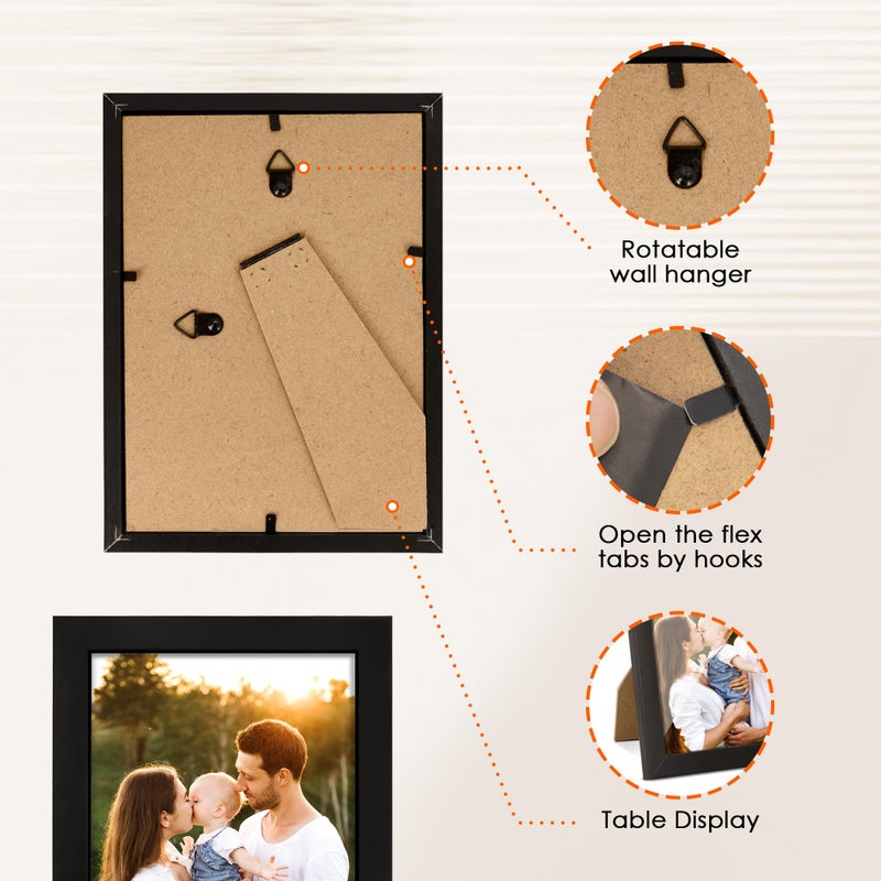 FIXSMITH 4x6 Picture Frame Set of 2, 4x6 Photo Frames with HD Plexiglass for Wall Hanging or Tabletop Display, Black - Image 5
