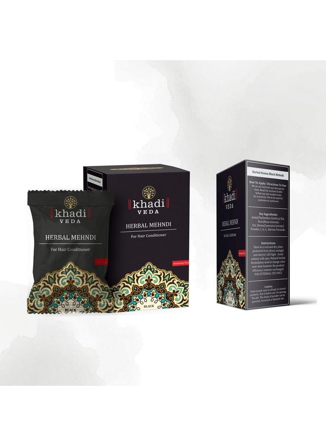khadi veda - Herbal Mehndi Henna Powder 100Gm Each (Pack Of 3)(Black) - Image 1