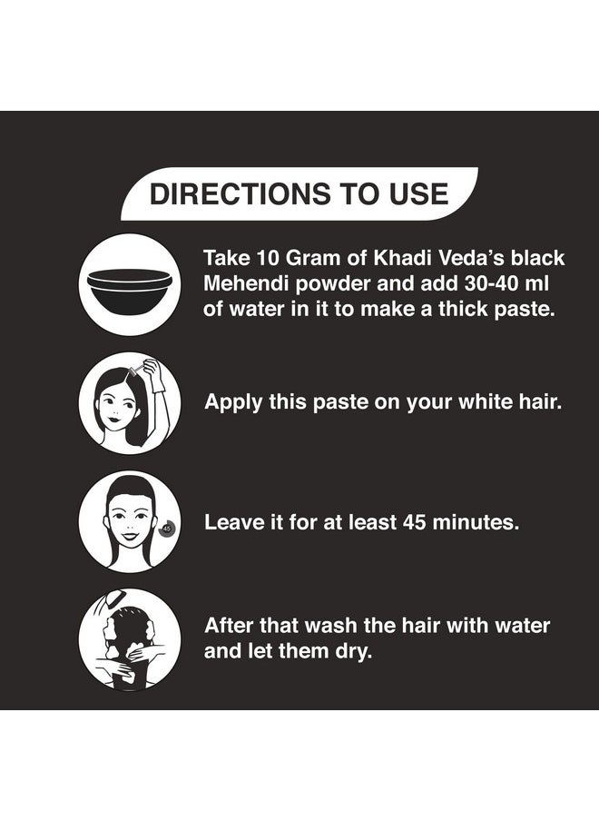 khadi veda - Herbal Mehndi Henna Powder 100Gm Each (Pack Of 3)(Black) - Image 1